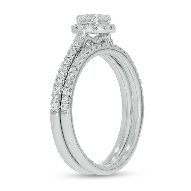 Main Image 2 of 3/4 CT. T.W. Diamond Frame Hidden Infinity Bridal Set in 10K White Gold
