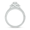 Thumbnail Image 3 of 3/4 CT. T.W. Diamond Cushion Frame Chevron Collar Hidden Infinity Bridal Set in 10K White Gold
