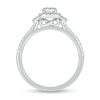 Thumbnail Image 4 of 3/4 CT. T.W. Diamond Cushion Frame Chevron Collar Hidden Infinity Bridal Set in 10K White Gold