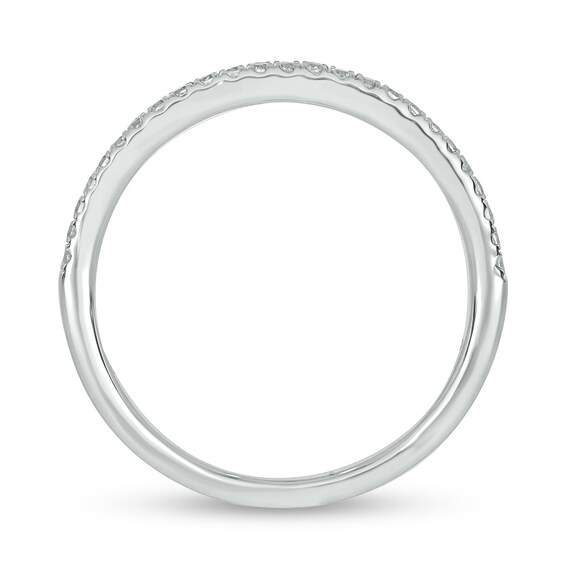 3/4 CT. T.w. Diamond Cushion Frame Chevron Collar Hidden Infinity Bridal Set in 10K White Gold