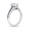 Thumbnail Image 3 of Vera Wang Love Collection 1-1/2 CT. T.W. Emerald-Cut Certified Diamond and Sapphire Engagement Ring in 14K White Gold