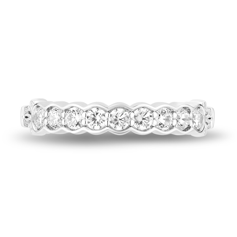Main Image 4 of Enchanted Disney Cinderella 1/2 CT. T.W. Diamond Band in 14K White Gold