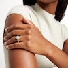 Thumbnail Image 2 of Vera Wang Love Collection 3/4 CT. T.W. Oval Diamond Double Frame Engagement Ring in 14K White Gold (I/SI2)