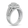 Thumbnail Image 3 of 1 CT. T.W. Oval Multi-Diamond Triple Row Split Shank Bridal Set in 10K White Gold