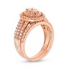 Thumbnail Image 3 of 1 CT. T.W. Oval Multi-Diamond Triple Row Split Shank Bridal Set in 10K Rose Gold