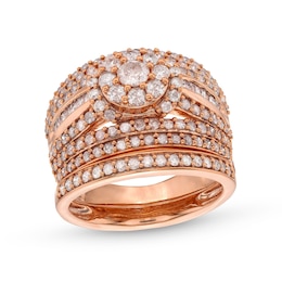 1-3/4 CT. T.W. Multi-Diamond Multi-Row Bridal Set in 10K Rose Gold