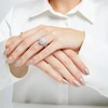 Thumbnail Image 2 of 1-1/4 CT. T.W. Oval Multi-Diamond Sunburst Frame Split Shank Bridal Set in 10K White Gold