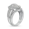 Thumbnail Image 3 of 1-1/4 CT. T.W. Oval Multi-Diamond Sunburst Frame Split Shank Bridal Set in 10K White Gold