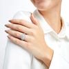Thumbnail Image 2 of 1-1/2 CT. T.W. Diamond Triple Row Scallop Frame Bridal Set in 10K White Gold