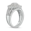 Thumbnail Image 3 of 1-1/2 CT. T.W. Diamond Triple Row Scallop Frame Bridal Set in 10K White Gold
