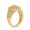 Thumbnail Image 3 of 1-1/2 CT. T.W. Diamond Triple Row Scallop Frame Bridal Set in 10K Gold