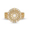 Thumbnail Image 4 of 1-1/2 CT. T.W. Diamond Triple Row Scallop Frame Bridal Set in 10K Gold
