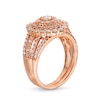 Thumbnail Image 3 of 1-1/2 CT. T.W. Diamond Triple Row Scallop Frame Bridal Set in 10K Rose Gold