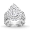 Thumbnail Image 1 of 2-1/4 CT. T.W. Pear Multi-Diamond Scallop Teardrop Frame Bridal Set in 10K White Gold