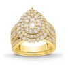 Thumbnail Image 1 of 2-1/4 CT. T.W. Pear Multi-Diamond Scallop Teardrop Frame Bridal Set in 10K Gold
