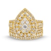 Thumbnail Image 4 of 2 CT. T.W. Pear Multi-Diamond Teardrop Frame Multi-Row Bridal Set in 10K Gold