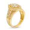 Thumbnail Image 3 of 1-1/4 CT. T.W. Pear Multi-Diamond Teardrop Frame Split Shank Vintage-Style Bridal Set in 10K Gold