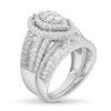 Thumbnail Image 3 of 1-3/4 CT. T.W. Marquise Multi-Diamond Vintage-Style Bridal Set in 10K White Gold