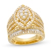 Thumbnail Image 1 of 1-3/4 CT. T.W. Marquise Multi-Diamond Vintage-Style Bridal Set in 10K Gold