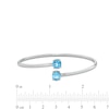 Thumbnail Image 3 of 7.0mm Swiss Blue Topaz Solitaire Bypass Bangle in Sterling Silver - 7.25"
