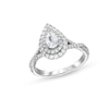 Thumbnail Image 1 of Vera Wang Love Collection 7/8 CT. T.W. Pear-Shaped Diamond Frame Twist Shank Engagement Ring in 14K White Gold (I/SI2)
