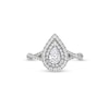 Thumbnail Image 4 of Vera Wang Love Collection 7/8 CT. T.W. Pear-Shaped Diamond Frame Twist Shank Engagement Ring in 14K White Gold (I/SI2)