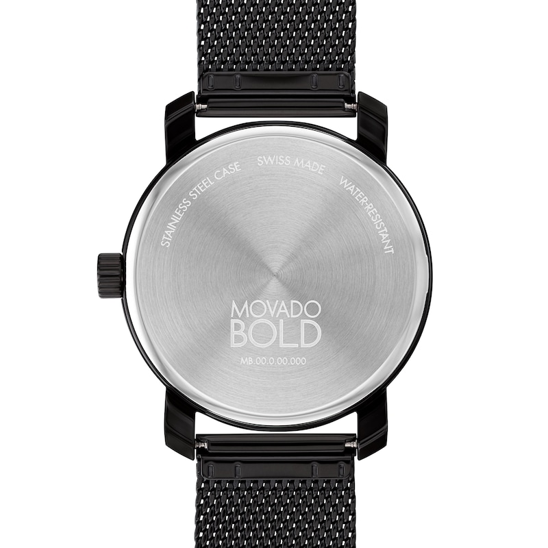 Men's Movado Bold® Access Black Mesh Strap Watch with Gold-Tone Accent Black Dial (Model: 3600960)