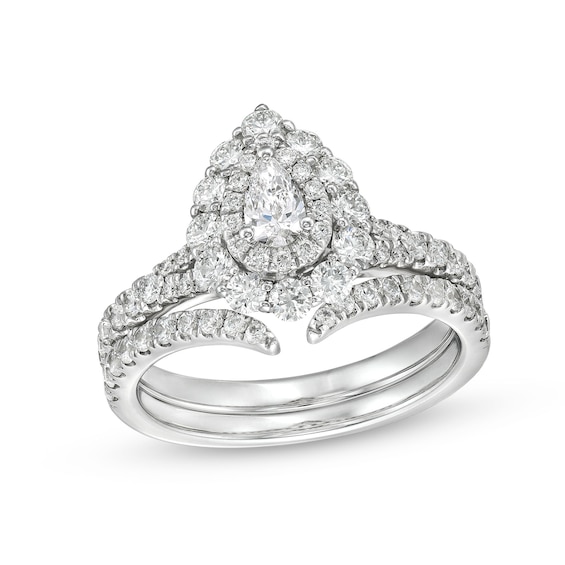 Pear-Shaped Diamond Ring Set