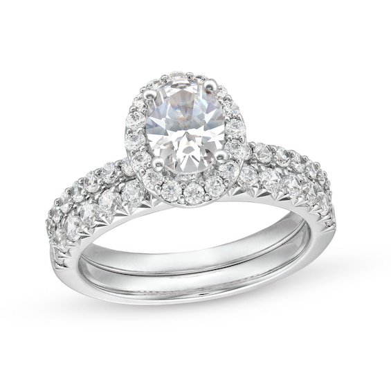 Certified Oval Lab-Grown Diamond Ring Set