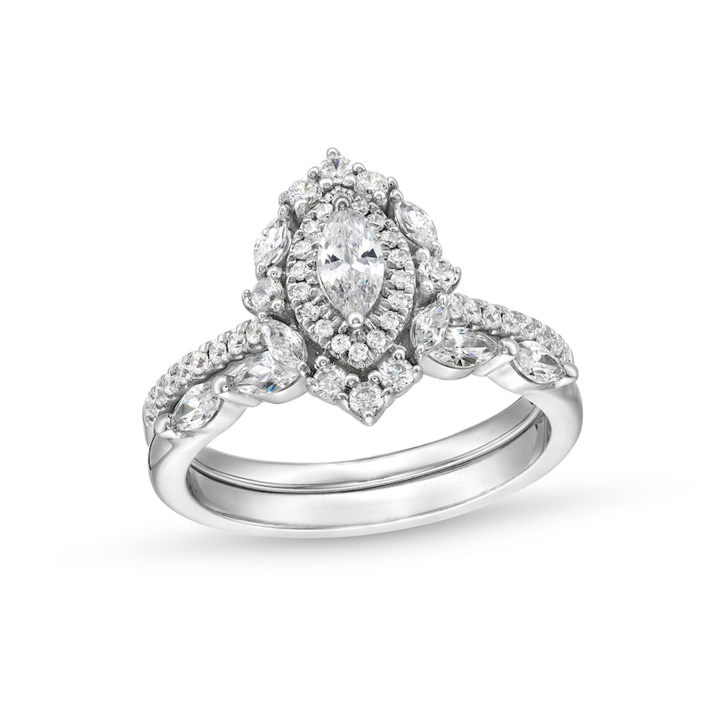 Main Image 1 of Marquise-Cut Diamond Ring Set