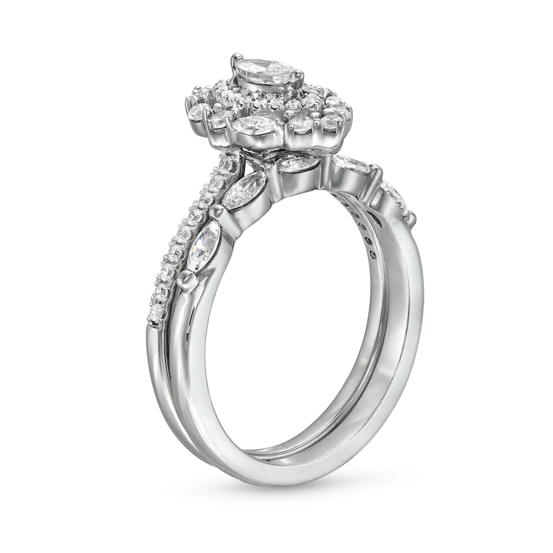 Main Image 3 of Marquise-Cut Diamond Ring Set
