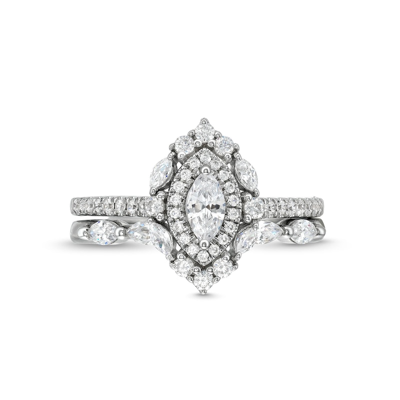 Main Image 4 of Marquise-Cut Diamond Ring Set