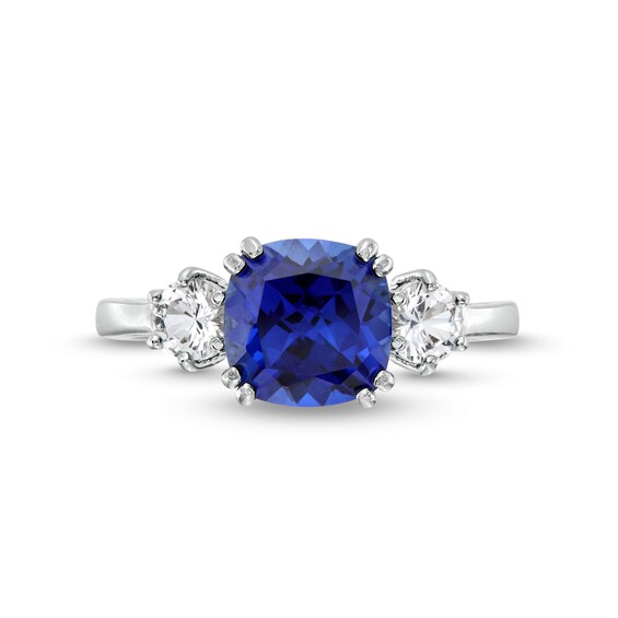 Cushion-Cut White Lab-Created Sapphire Pendant