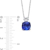 Thumbnail Image 6 of Cushion-Cut Blue and White Lab-Created Sapphire Pendant, Ring and Stud Earrings Set in Sterling Silver