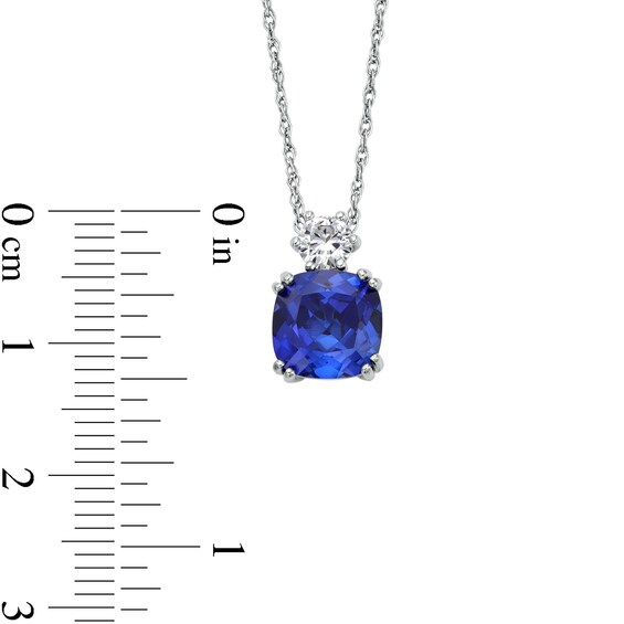 Cushion-Cut White Lab-Created Sapphire Pendant