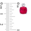 Thumbnail Image 6 of Cushion-Cut Lab-Created Ruby and White Lab-Created Sapphire Pendant, Ring and Stud Earrings Set in Sterling Silver