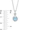 Thumbnail Image 5 of Sky Blue Topaz and White Lab-Created Sapphire Infinity Ribbon Pendant, Ring and Drop Earrings Set in Sterling Silver