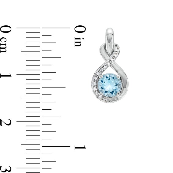 Sky Blue Topaz and White Lab-Created Sapphire Infinity Ribbon Pendant, Ring and Drop Earrings Set in Sterling Silver