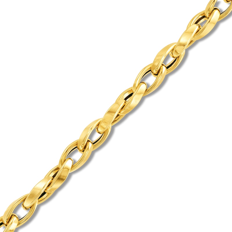 6.0mm Oval Link Chain Bracelet in Hollow 14K Gold - 7.5"