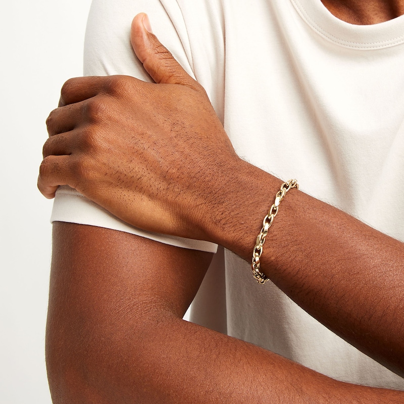 Main Image 2 of 6.0mm Oval Link Chain Bracelet in Hollow 14K Gold - 7.5"