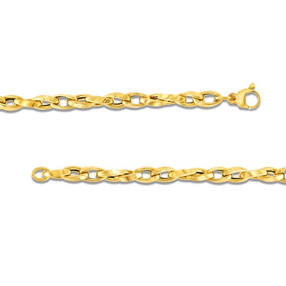 6.0mm Oval Link Chain Bracelet in Hollow 14K Gold - 7.5"