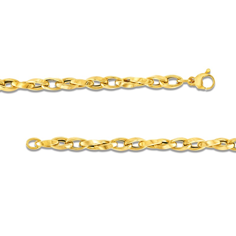 Main Image 3 of 6.0mm Oval Link Chain Bracelet in Hollow 14K Gold - 7.5"