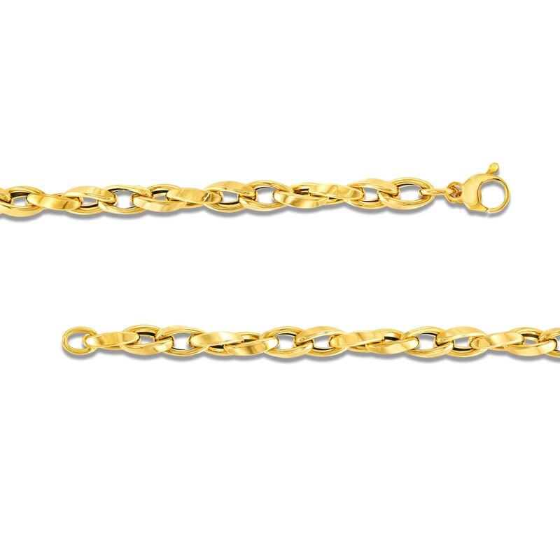 6.0mm Oval Link Chain Bracelet in Hollow 14K Gold - 7.5"