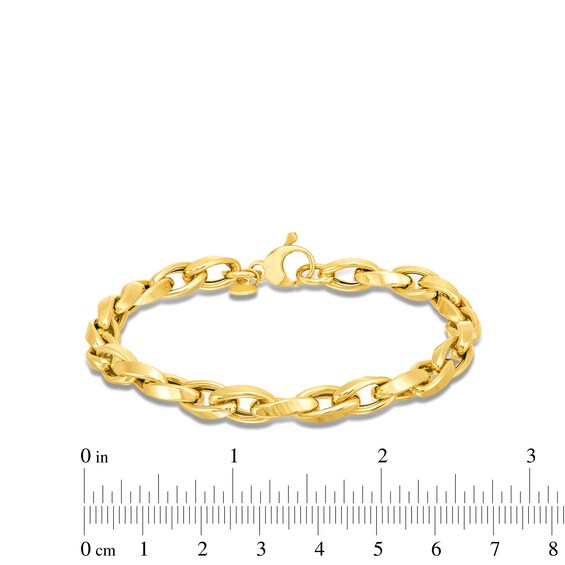 6.0mm Oval Link Chain Bracelet in Hollow 14K Gold - 7.5"