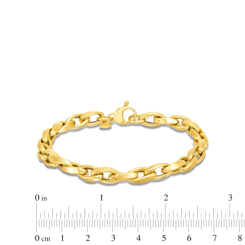 Main Image 4 of 6.0mm Oval Link Chain Bracelet in Hollow 14K Gold - 7.5"