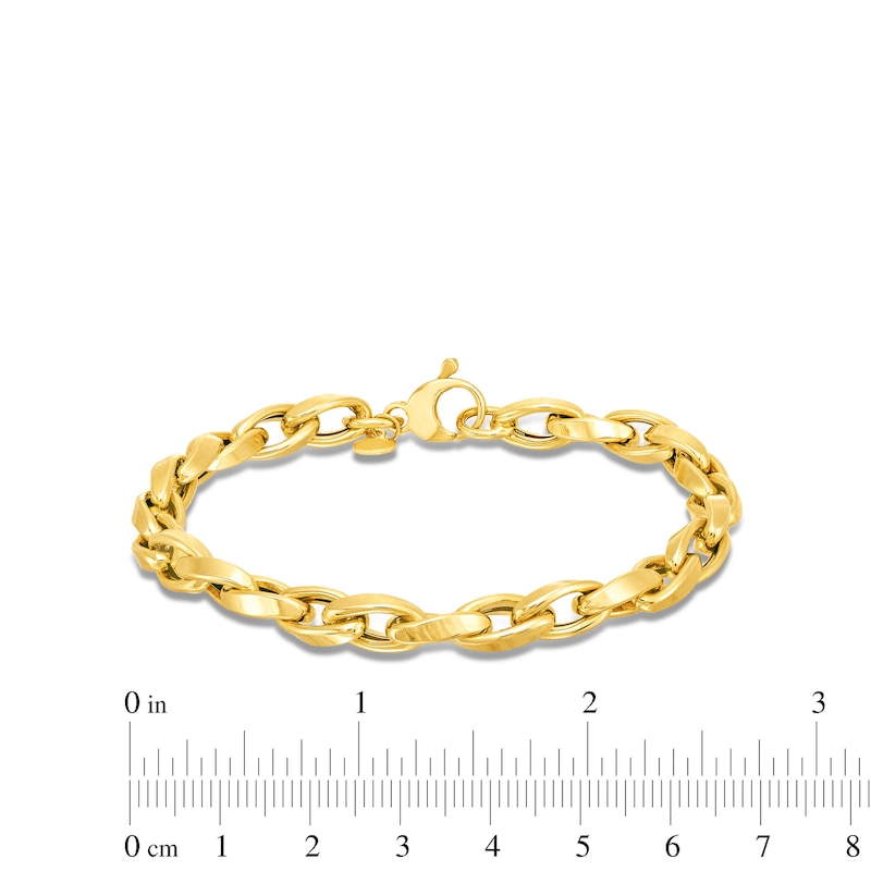 6.0mm Oval Link Chain Bracelet in Hollow 14K Gold - 7.5"