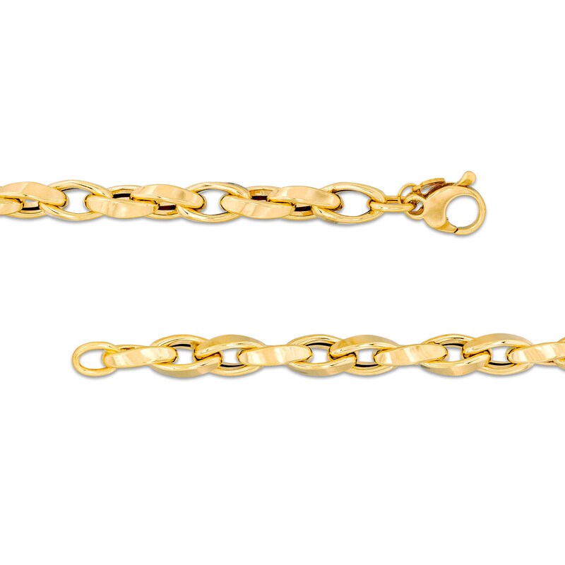 6.0mm Oval Link Chain Necklace in Hollow 14K Gold - 20"