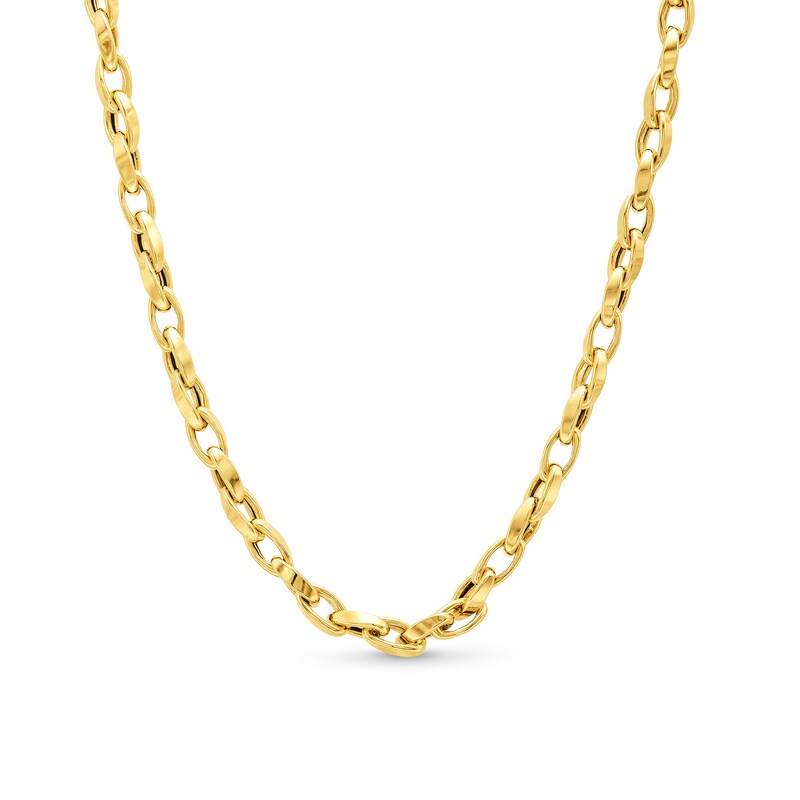 3.0mm Oval Link Chain Necklace in Hollow 14K Gold - 22"