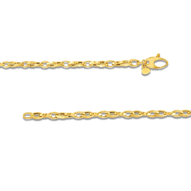 3.0mm Oval Link Chain Necklace in Hollow 14K Gold - 22"