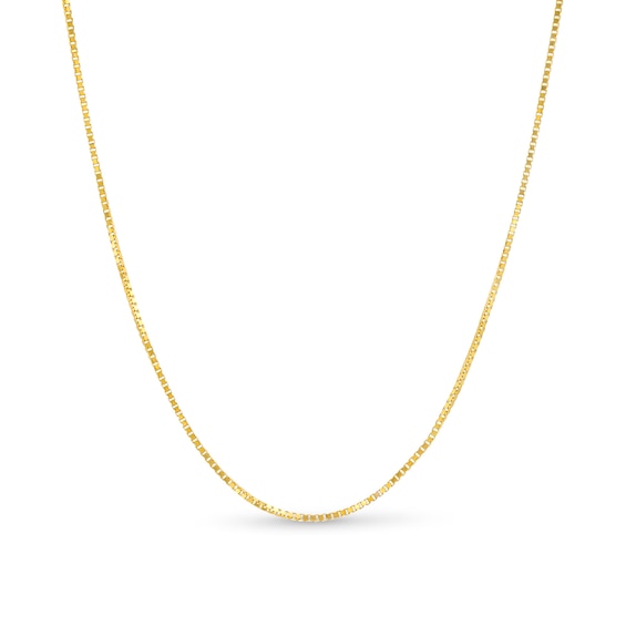 0.7mm Box Chain Necklace in Solid 14K Gold - 16"